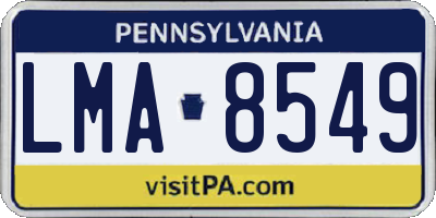 PA license plate LMA8549