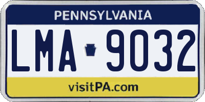 PA license plate LMA9032