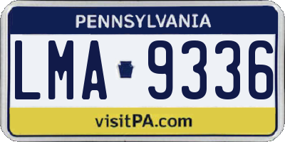 PA license plate LMA9336