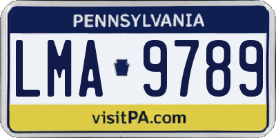 PA license plate LMA9789