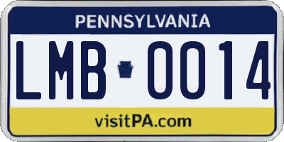 PA license plate LMB0014