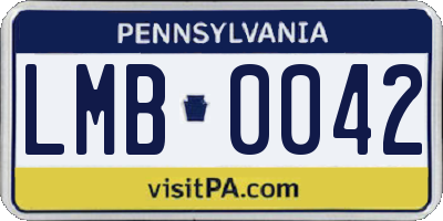 PA license plate LMB0042