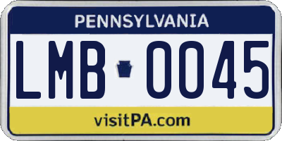 PA license plate LMB0045