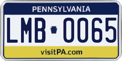 PA license plate LMB0065