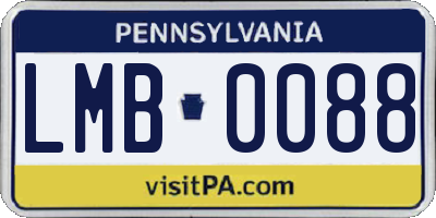 PA license plate LMB0088