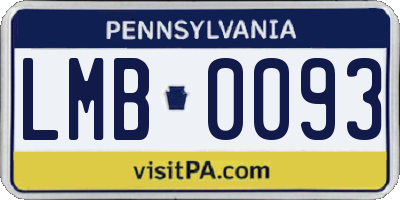 PA license plate LMB0093