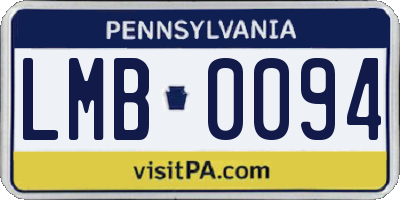 PA license plate LMB0094