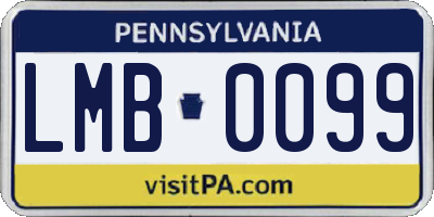 PA license plate LMB0099