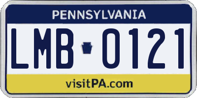PA license plate LMB0121