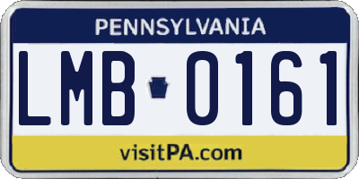 PA license plate LMB0161