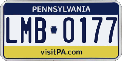 PA license plate LMB0177