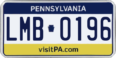 PA license plate LMB0196