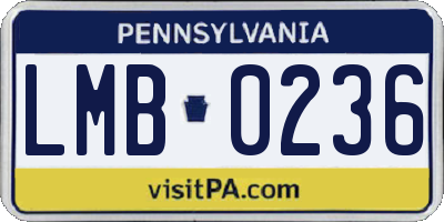 PA license plate LMB0236