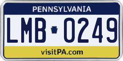 PA license plate LMB0249
