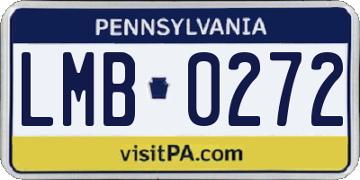 PA license plate LMB0272