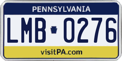PA license plate LMB0276