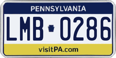 PA license plate LMB0286