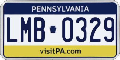 PA license plate LMB0329