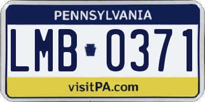 PA license plate LMB0371