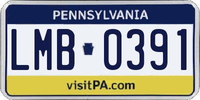 PA license plate LMB0391