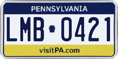 PA license plate LMB0421