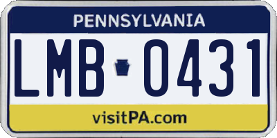 PA license plate LMB0431