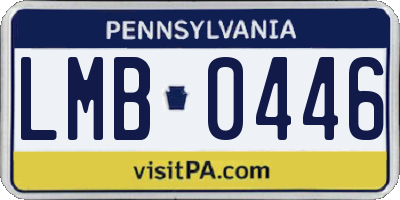 PA license plate LMB0446