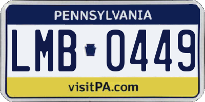 PA license plate LMB0449