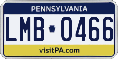 PA license plate LMB0466