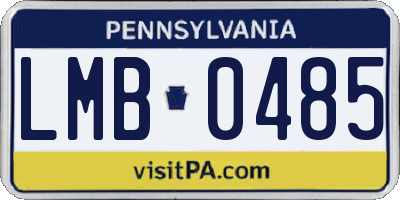 PA license plate LMB0485