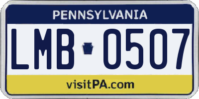 PA license plate LMB0507