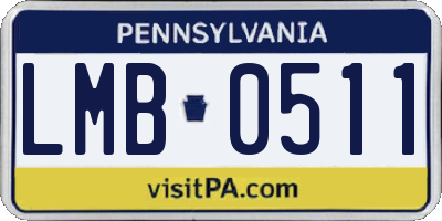 PA license plate LMB0511