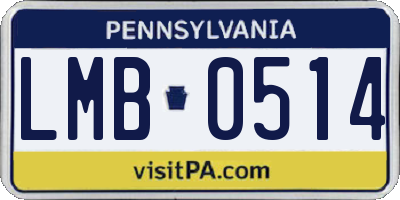PA license plate LMB0514
