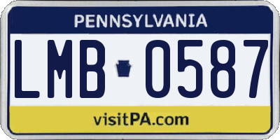 PA license plate LMB0587