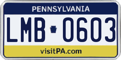 PA license plate LMB0603