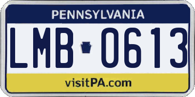 PA license plate LMB0613