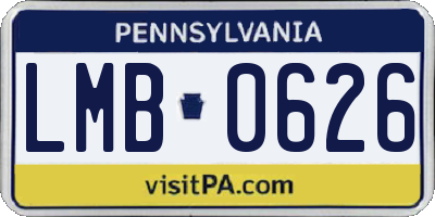PA license plate LMB0626
