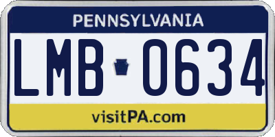 PA license plate LMB0634