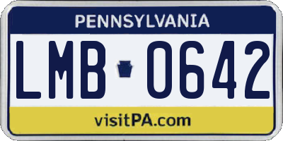 PA license plate LMB0642