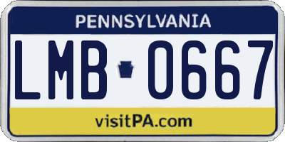 PA license plate LMB0667