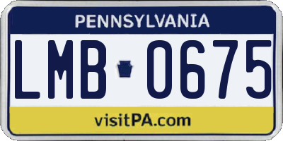 PA license plate LMB0675