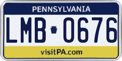 PA license plate LMB0676