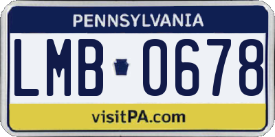 PA license plate LMB0678