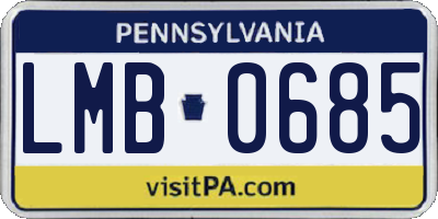 PA license plate LMB0685