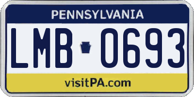 PA license plate LMB0693