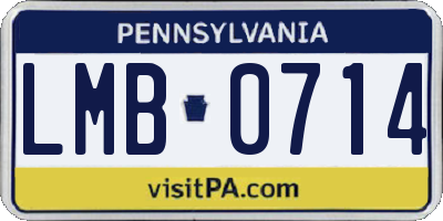 PA license plate LMB0714