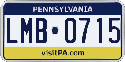 PA license plate LMB0715