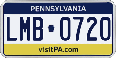 PA license plate LMB0720