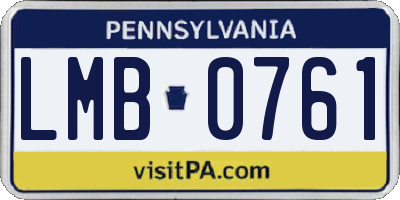 PA license plate LMB0761