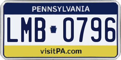 PA license plate LMB0796